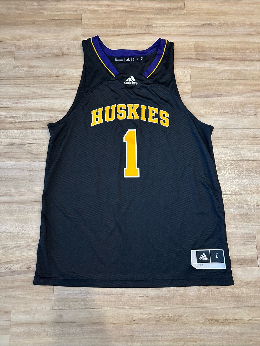 adidas Washington Huskies Basketball Jersey #1 Size Large